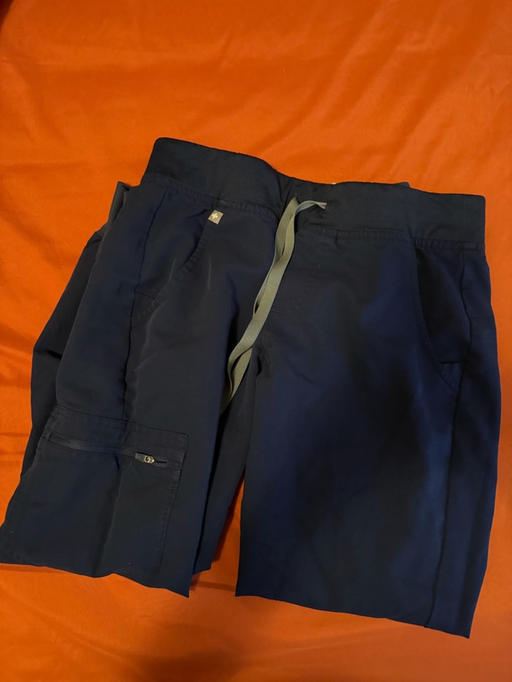 Navy Drawstring Jogger Scrub Pants